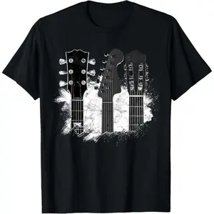Casual Round Neck Shortsleeve Fashion Cotton Graphic Tees Streetwear Guitar Player Gifts Rock n Roll Musician Festival Music T-Shirt