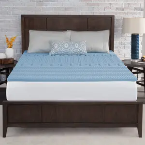 Mainstays 1.5" 7-Zone Reversible Memory Foam Mattress Topper Full Size – Gel Infused Pressure Relief Mattress Pad, Cooling Zoned Support for Better Sleep Comfort