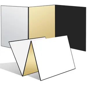 4 in 1 Photography Reflector Cardboard, Folding Light Diffuser Board for Food and Product Photography Lighting, Camera Accessories, Photography Tool, Smartphone, Photoshoot Light