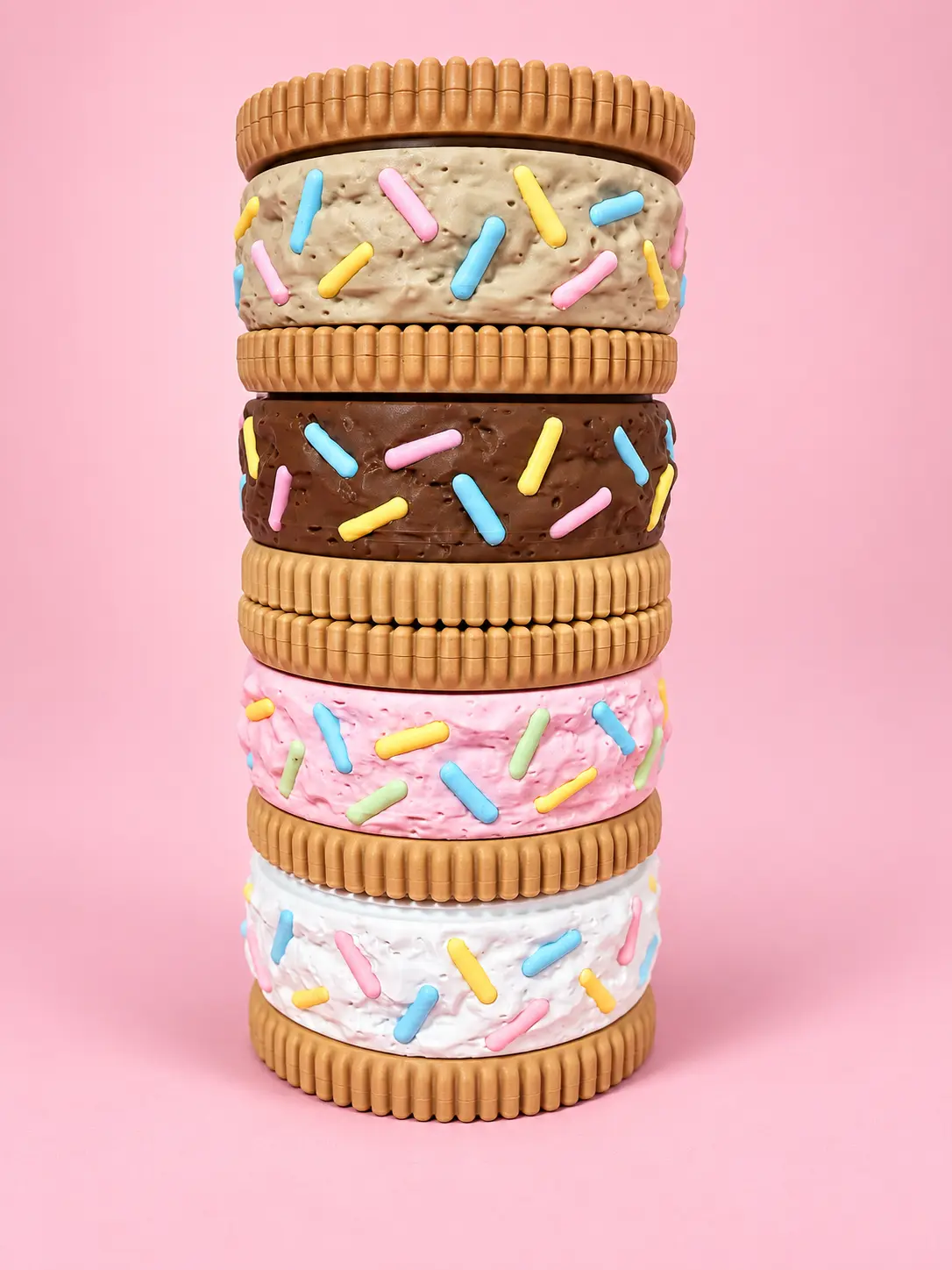 Sprinkle Sandwich Cookie Pill Container - 3D Printed Portable Storage with Hidden Compartment, Cute Pill Dispenser for Pills & Vitamins, Travel-Friendly Novelty Jewelry & Small Accessory Case, Made to Order