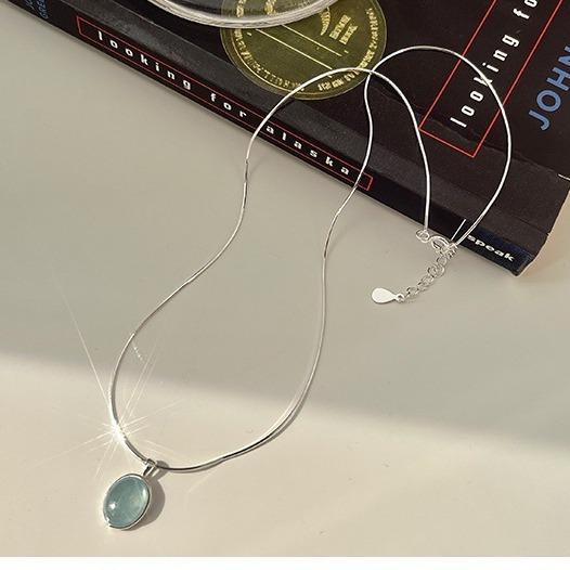 Sterling Silver Aquamarine and Moonstone Necklace for Women - Elegant and Meaningful Jewelry