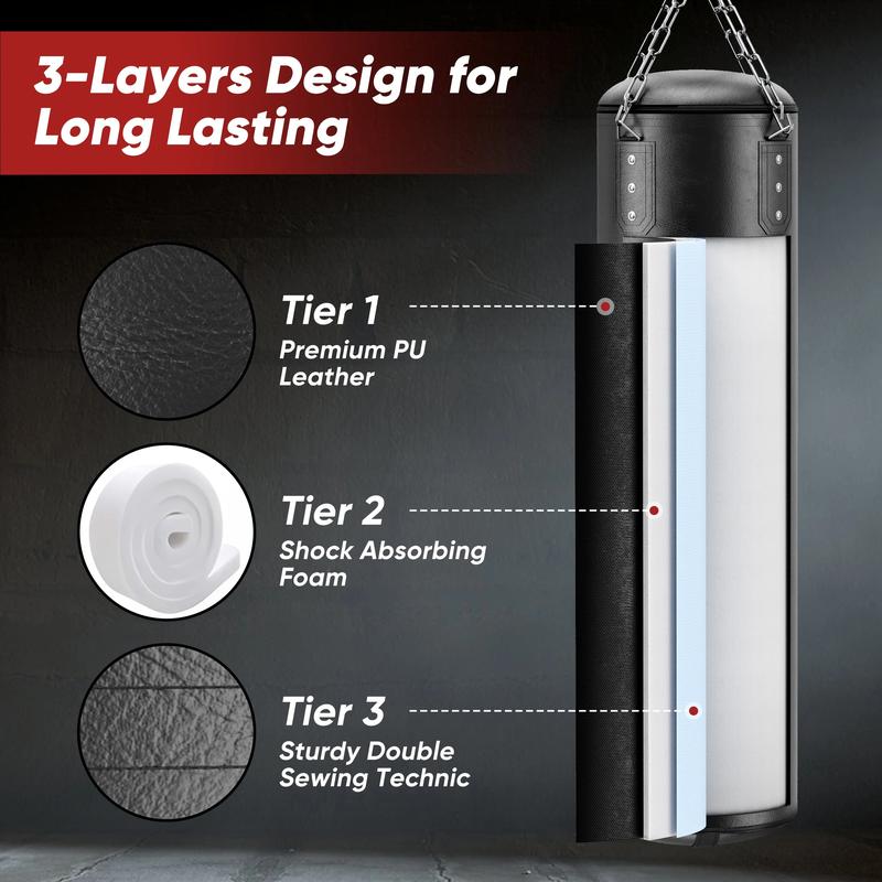 Doulami Punching Bag for Adults 4FT PU Heavy Boxing Bag Set Hanging Boxing Bag Kit W/ 12Oz Gloves DOULAMI