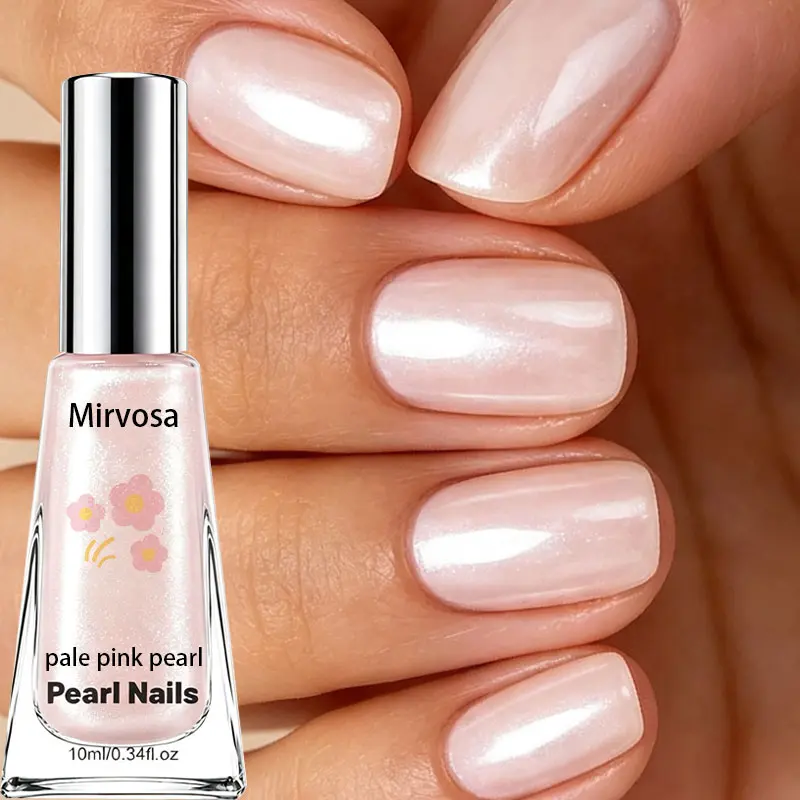 Pink Pearl Nail Polish - No UV Lamp Required, Long-Lasting Formula, Pearlescent Finish, Ideal for Brittle or Soft Nails, For Hands and Feet