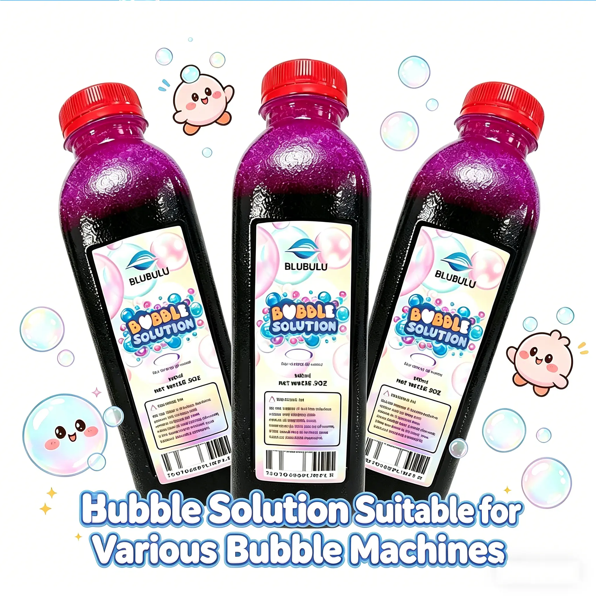 Bubble Solution Refill -  Non-Toxic All Natural Bubbles in Bulk Outdoor Toys for Bubble Gun, Bubble Machine & Bubble Wands