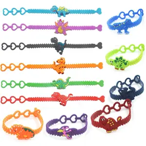 Creative Cartoon Dinosaur Theme PVC Bracelets, Random Colors, 10-30 Pieces, Perfect for Birthday Parties, Weddings, Valentine's Day, Carnivals