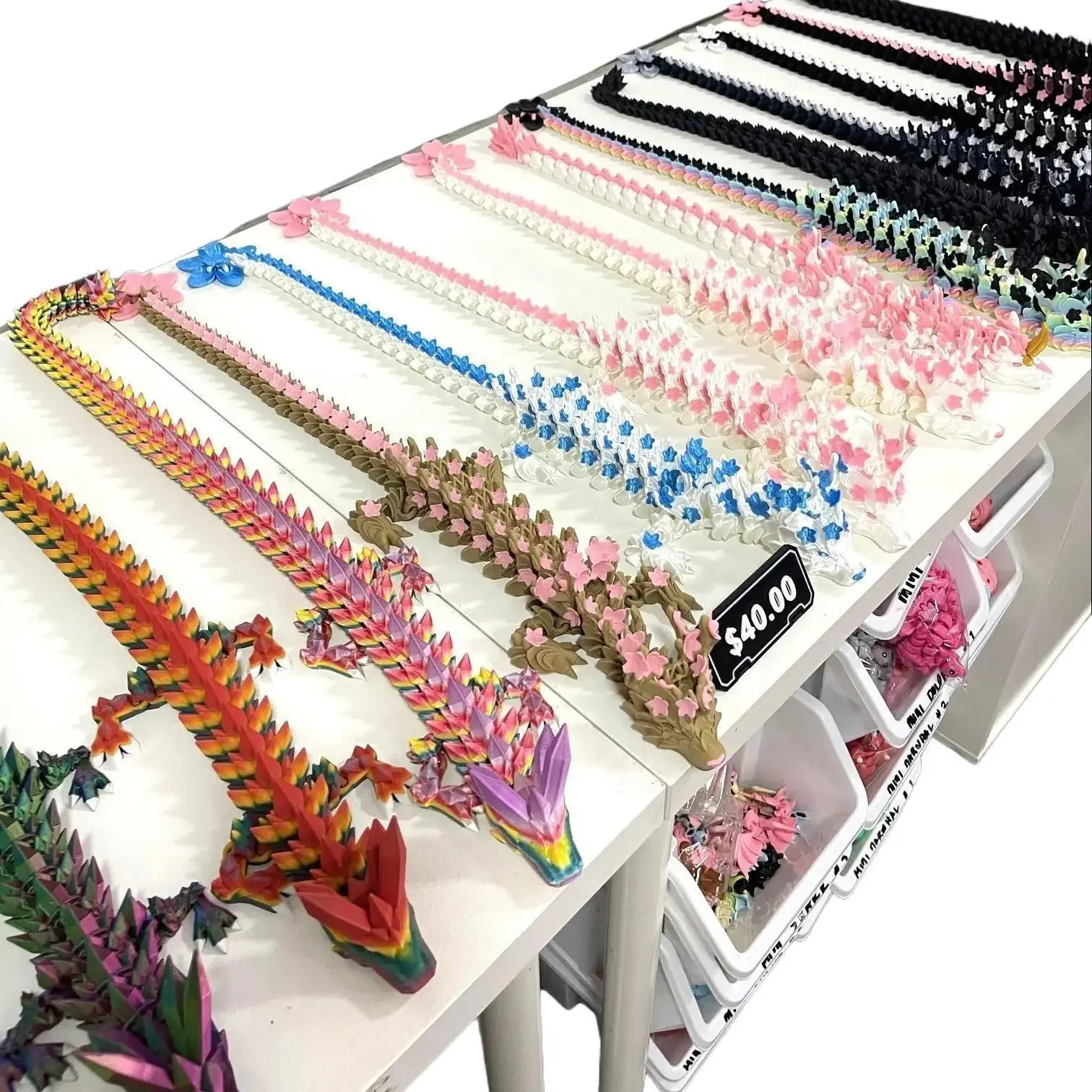Westcoast Live Build a Box with 3D Prints Colorful 3D Printed Items Displayed on Table USA Collection Articulating Figurines Customizable Box Amounts Live Order Filling Decor Ornaments Decorative Sculptures
