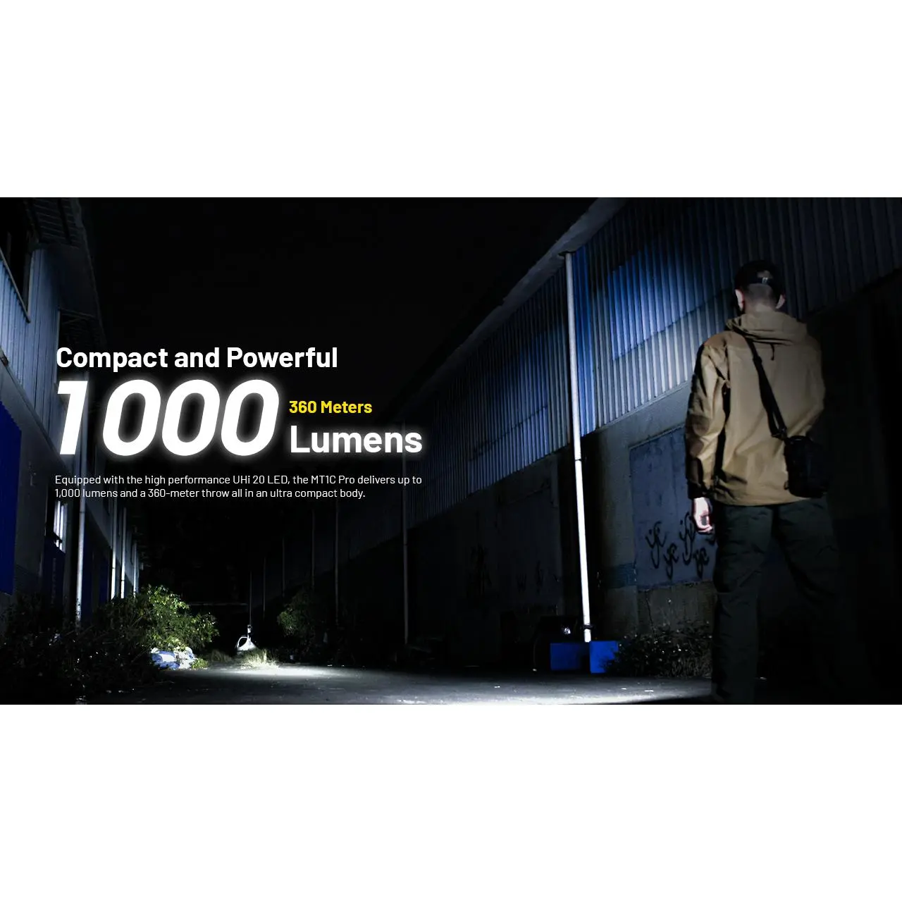 Nitecore MT1C Pro Handheld LED Flashlight - CR123 Battery, 1000 Lumens High Lumens, 2.8 oz Compact Rechargeable Powerful, IP68 Waterproof, Advanced Temperature Regulation, Outdoor EDC for Camping & Hiking