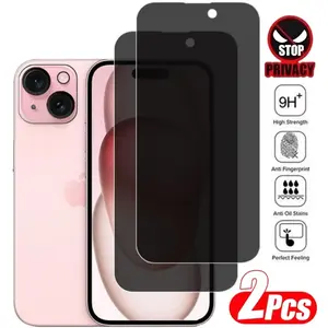 2pcs Privacy Screen Protector, Protective,For iPhone 17 Air/17 Pro Max/17 Pro/17/16E/16/15/14/Plus/13/12/Mini/11/XR/X/XS/XS MAX/7/8/SE,9H Hardness,Anti-Spy, Scratch-Resistant,Oil-Resistant,Anti-Fingerprint,Upgraded Edge Protection,Bubble-Free