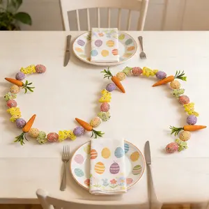Easter Egg Carrot Wreath, Realistic Vine Wall Decor, Home Holiday Theme Hanging Ornament, Parent-Child Atmosphere Wall Decoration