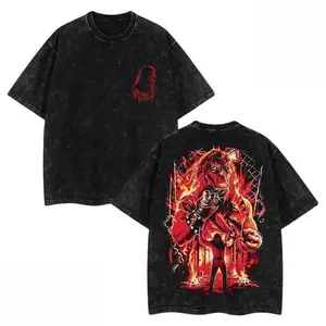ToolHeaven WWE4U Retro Vintage Limited Edition Maglietta Kane ''The Big Red Machine'' Wash Tee - Oversized Washed 100% Premium Cotton Clothes Menswear Soft