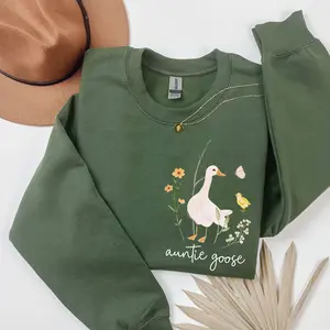 Auntie Goose Sweatshirt Silly Goose Aunt Sweatshirt Baby Announcement Gift