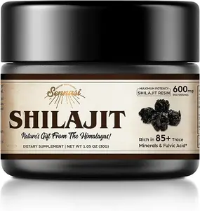 Shilajit Pure Himalayan Organic Shilajit Resin - 600mg Maximum Potency Natural Organic Shilajit Resin with 85+ Trace Minerals & Fulvic Acid for Energy, Immune Support, 30 Grams (1 Pack)