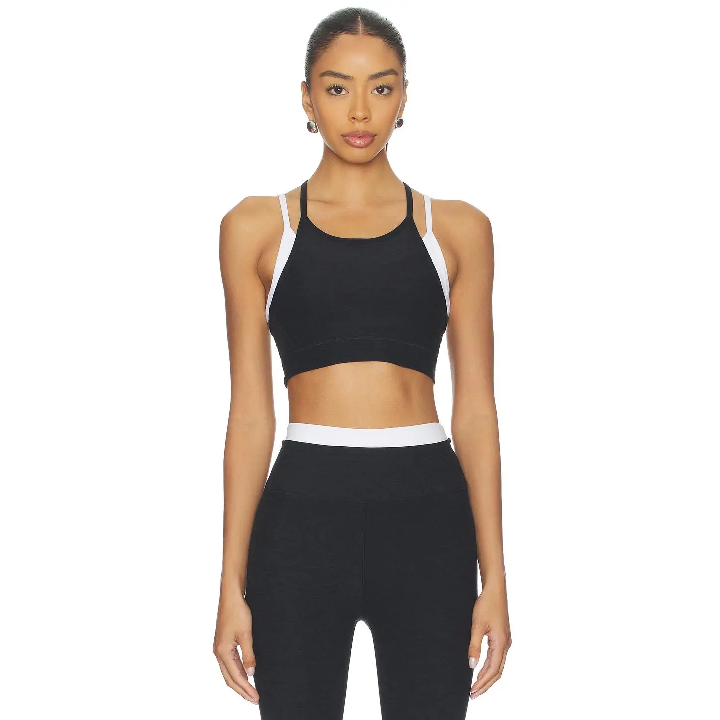 Beyond Yoga Spacedye On The Double Sports Bra in Darkest Night