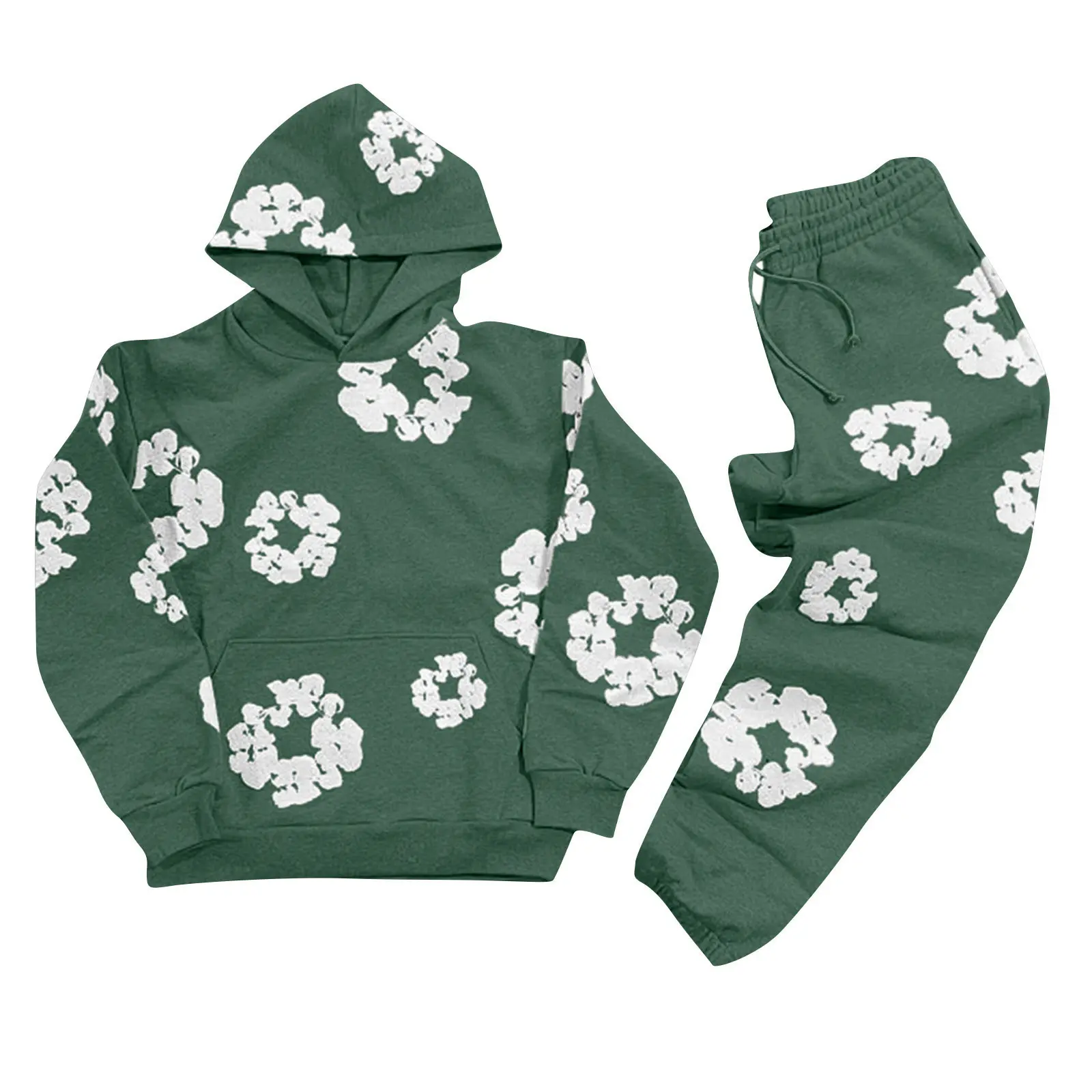 Trendy Hot D-Denim T-Tears Black White Floral Unisex Baggy Streetwear Pullover Hoodie and Sweatpants with Pockets 2 Sides, Couple Matching Streetwear Long Sleeve Hooded Sweatshirt Trendy Hot D-Denim T-Tears Black White Floral Unisex Baggy Streetwear Pullover Hoodie and Sweatpants with Pockets 2 Sides, Couple Matching Streetwear Long Sleeve Hooded Sweatshirt