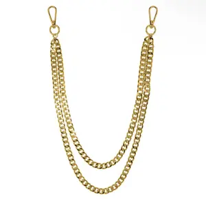 Men's Gold/Silver 11mm Double Cuban Pant Chain – Stylish Accessory for Jeans