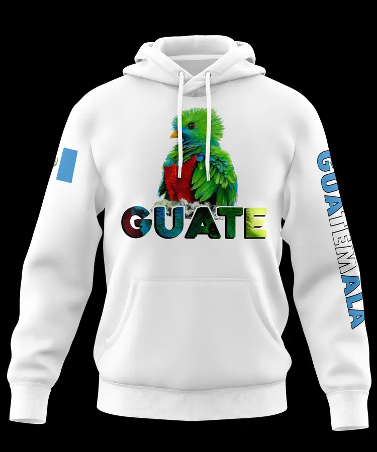 Guate Quetzal Design White Hoodie