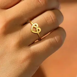 FindChic Love Knot Promise Ring High Polish Golden/Silver/Black Ring Com t Fit Band Ring Size 4-12 For Women Men Girlfriend Boyfriend