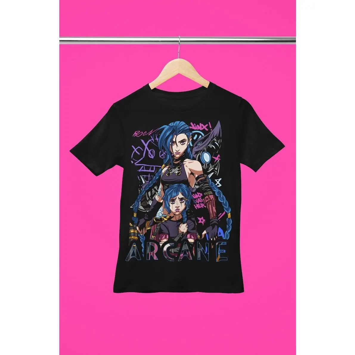 Jinx Arcane T-Shirt | Gaming Shirt | LOL Shirt | Video Game Shirt | Moba Game Shirt | Gamer Shirt | Game Lover Shirt | Gaming Legend Apparel