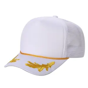 A sponge trucker mesh cap is likely a variation of the classic trucker hat design with a unique material known as "sponge" incorporated into its construction.