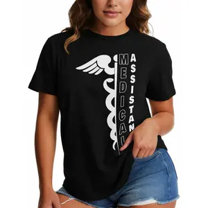 Medical Assistant Graphic T-Shirt | 100% Premium Cotton Tee for Healthcare Professionals | Thoughtful Gift T Shirt for MA Graduates
