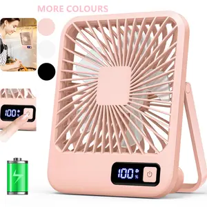BUBPUP USB Rechargeable Desktop Fan, Strong Airflow Fan, 180° Tilt Folding 5 Speeds Adjustable Fan, Strong Wind Quiet Small Desk Fan for Home Office Desktop, Mini Travel Products, Rechargeable Rotating Fan
