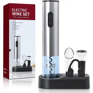 5-in-1 ElectricWine Bottle Opener Set  Operated  Corkscrew with Storage Base, ,  Pour&  Stopper ()