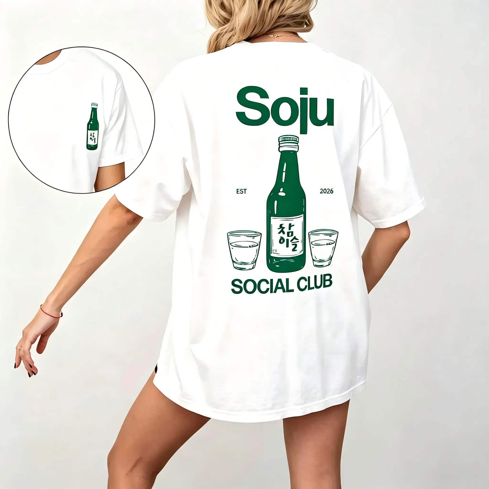 Soju Social Club T-Shirt, Korean Soju, K-Pop, Soju Shirt, Korean Fashion, Unisex Cotton T-Shirt, Ktown Streetwear,Trenidng Cotton Tee, Cartoon Art, Cotton Blend