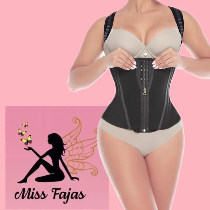 Miss Fajas Powernet Corset S M L XL XXL 3 Rows of Golden Hooks in Abdomen with Shoulder Adjustments REF LZ3CHAF