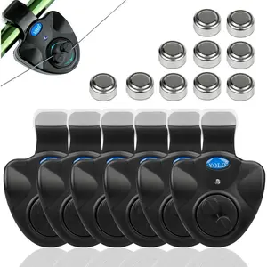3/4/6 Fishing Bite Alarm with Bonus 10 Batteries Sensitive Electronic Indicator LED Sound Alert On Fishing Rod with Loud Siren Suitable for Daytime Night Fishing Outdoor Carp
