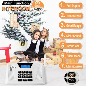 Intercoms Wireless for Home, Hands Free Intercom Upgrade, Full Duplex Two Way Real time Wireless Intercom System 5300ft with Automatic Answer Group Call Function Fit for Hotel Office Store(3Packs)