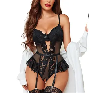 Avidlove Hot Lace Bodysuit Lingerie for Women Garter Lingerie Set Lingerie