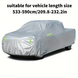 Heavy-Duty Waterproof Truck Cover with UV Protection All-Weather Driver Door Zipper Fits Pickups SUVs Vans 209-232" length Indoor Outdoor Adjustable Straps Secure Full Coverage Reinforced Durable