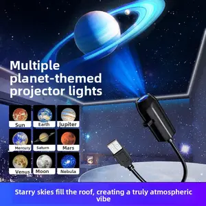 Moon LED Night Light with Starry Sky Projection and Logo Projection – Trending Multi-Planet Linked Lamp for Bedroom Decor and Creative Atmosphere Lighting