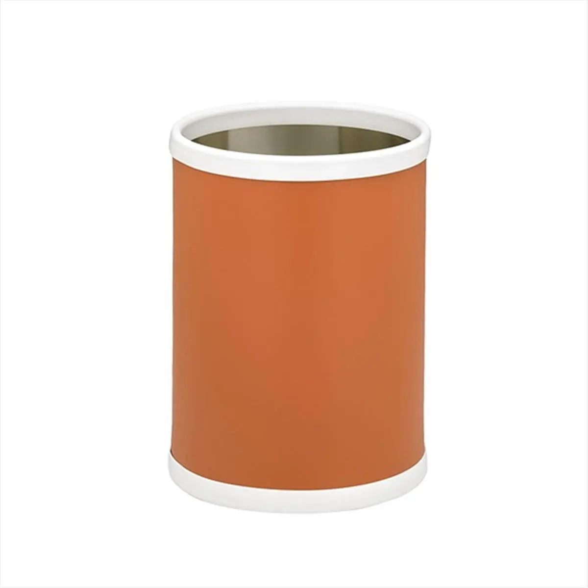212 MAIN 10-Inch Round Kitchen Trash Bin - Kraftware 14848 B.C. Spicy Orange, Indoor/Outdoor Use Trash Storage Can, Ideal Kitchen Gift Item