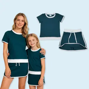 Mama And Me Matching Family Clothes Adult Navy Casual Wear Summer Set Women Apparel Girls Vacation Clothes