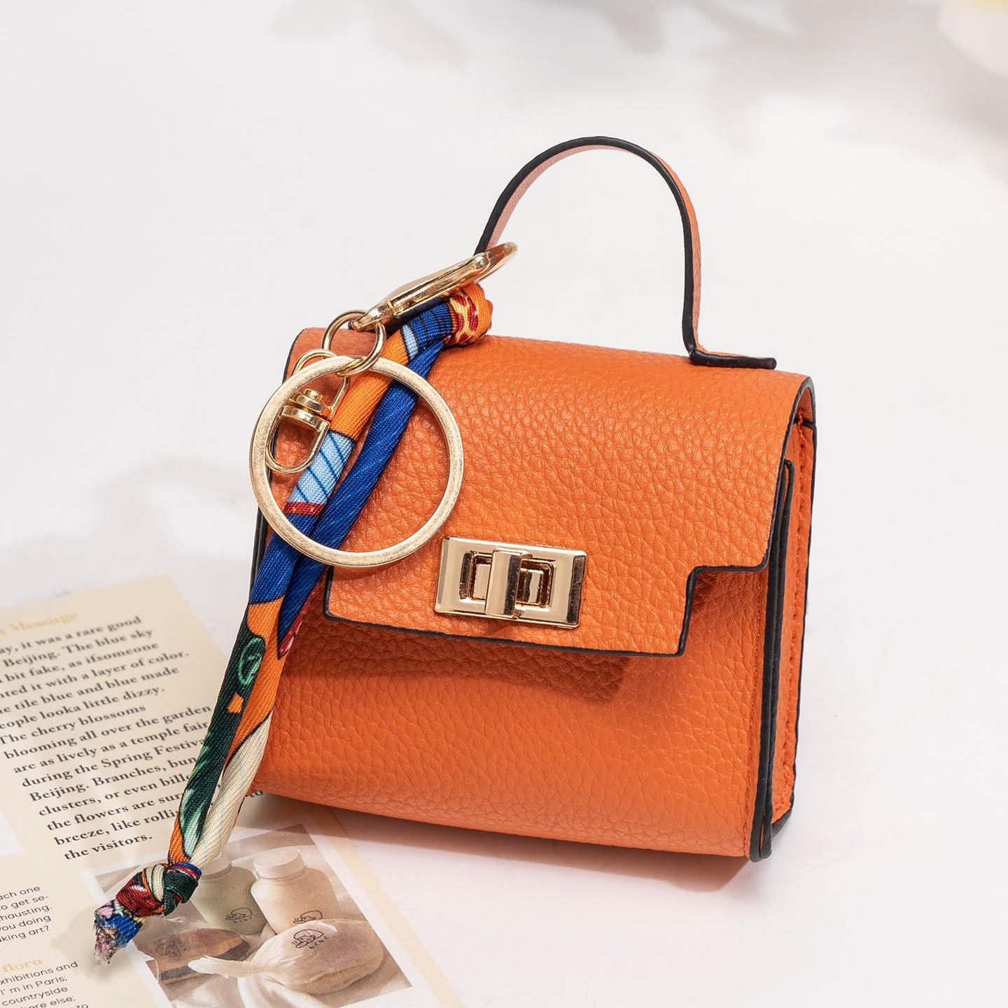 Mini Square Bag Pendant Keychain - High Quality Leather with Colorful Strap, Cute Car Keychain & Bag Charm Accessory Mini Square Bag Pendant Keychain - High Quality Leather with Colorful Strap, Cute Car Keychain & Bag Charm Accessory