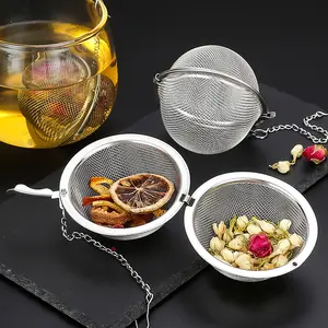 Stainless steel spice ball set with chain belt cover Rust-resistant cooking seasoning filter Tea filter Holiday gift