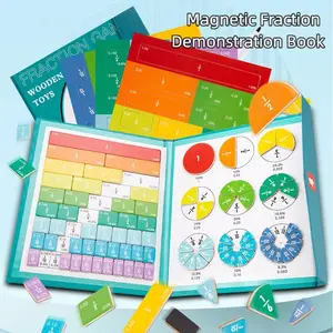 Magnetic Fraction Demonstration Book, 1 Set Math Teaching Aid Basic Arithmetic Operations Learning Toy Gift, Interactive Visual Learning Tool for Kids#GLOBAL PICKS