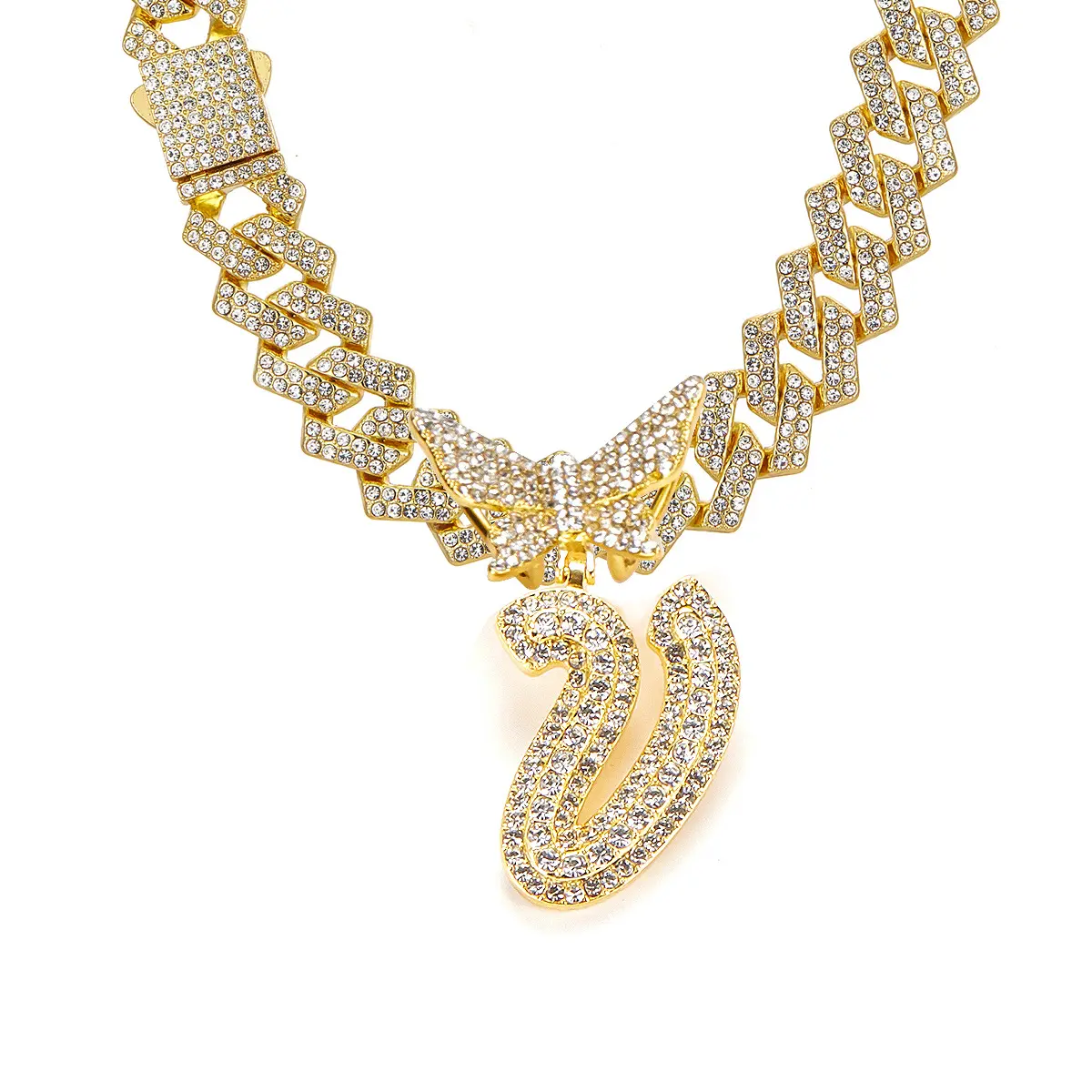 Golden letter necklace V