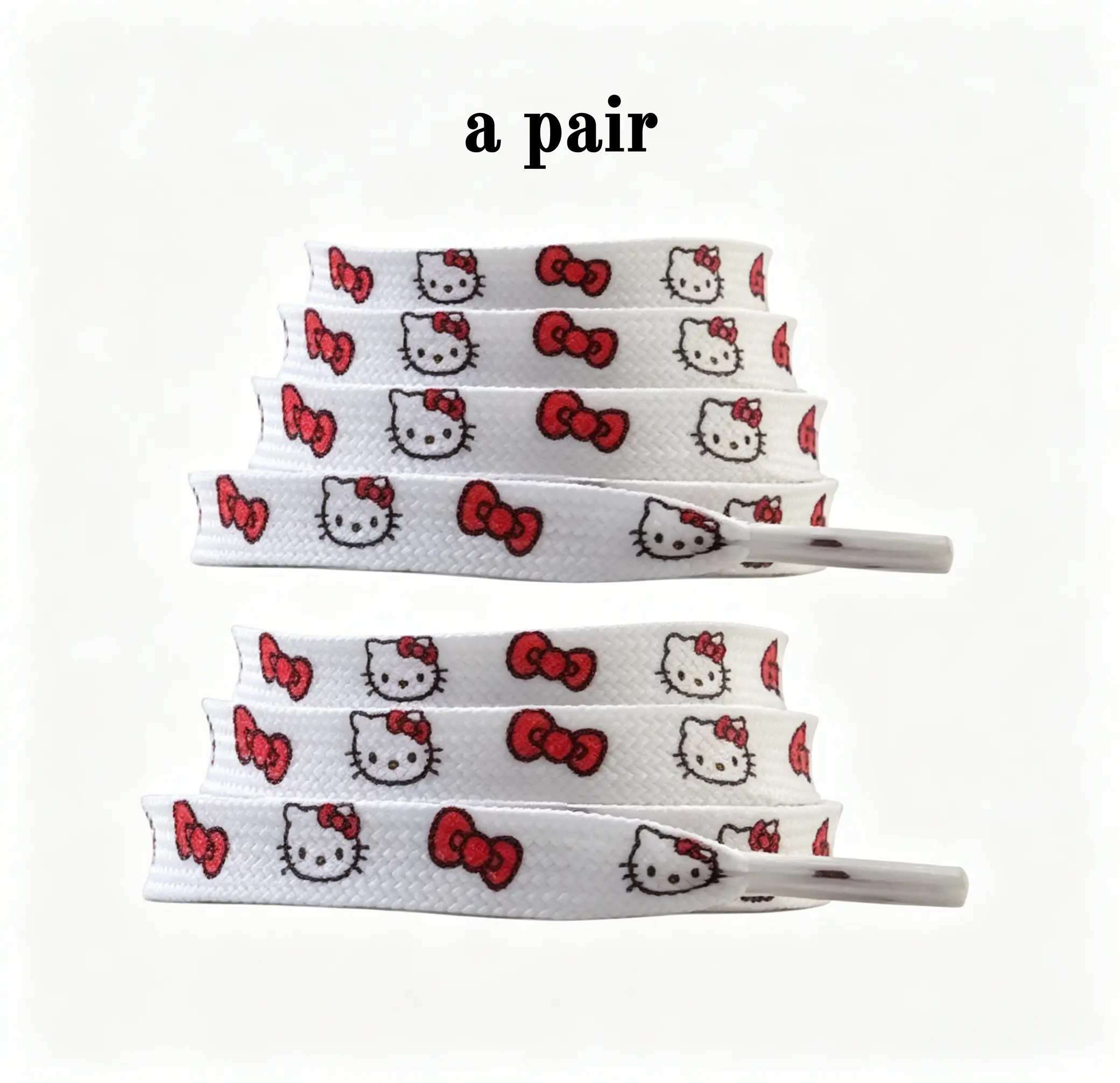 Hello Kitty Aesthetic Replacement Shoelaces, 160cm Sanrio Cartoon Print Laces for Sneakers, Footwear Accessory
