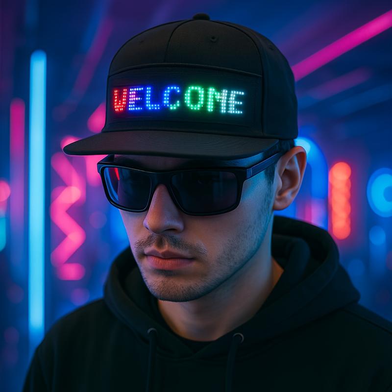 LED Cap with Wireless Control for Messages And Images - Stylish Glowing Baseball Hat Accessories
