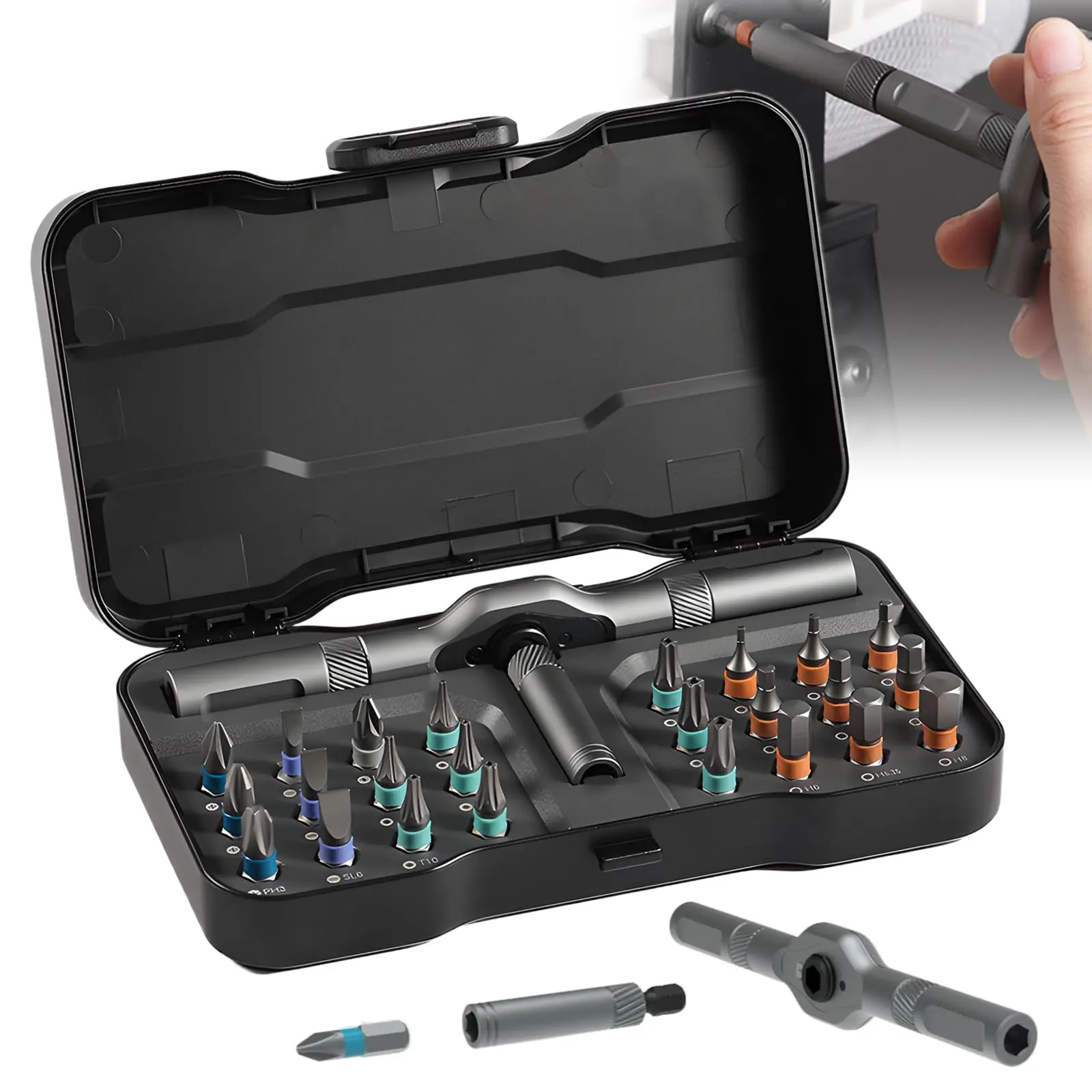 【BLACK FRIDAY】 42-In-1 Screwdriver Set with Detachable Ratchet Handle, Multi-Purpose DlY Repair Tool Kit for Computer, Phone, Watch,Glasses,Specialty Hand Tools ,stock up onspecials,Thanksgiving,Christmas, tool box Torx Screwextractor