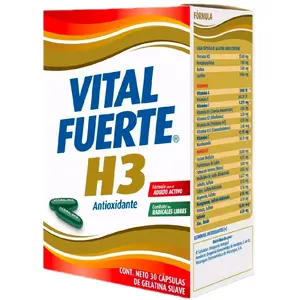 Vital Fuerte H3 Antioxidant Dietary Supplement 30-y- 100 Soferels with Essential Vitamins and Minerals, Made in Guatemala, Healthcare Supplement Edible Fitness Healthy