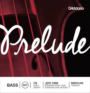 D'Addario Prelude Bass String Set, 1/8 Scale, Medium Tension