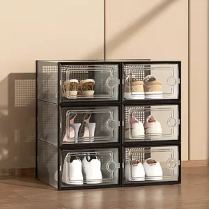 Shoe cabinet storage shoe artifact, can be stacked transparent shoe box 6/12 pieces | storage shoe rack, shoe display rack, installation is very simple
