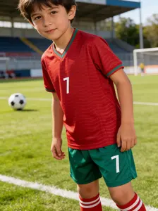 Portugal-Style Number 7 Soccer Jersey Set Men's Football Training Kit Short Sleeve