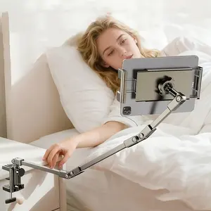 Adjustable Lazy Phone Stand, Bedside & Desktop Support, Metal Rotating Base, Ideal for Dorm Rooms, Enhances Convenience