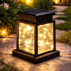 Solar Lantern Outdoor Garden Lights, Hanging Waterproof Firefly Fairy Lights Table Lamp with 30 LED Copper Wire, Auto On Off Decorative Landscape Night Lighting for Yard Patio Pathway Deck Porch Balcony, Housewarming Birthday Gift Idea For Mom Yard Art!