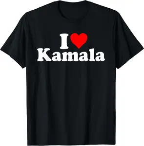 Retro I Love Kamala Kamala-Harris 2024 For President T-Shirt, Short Sleeve Tee, Full Size, Gift Tee