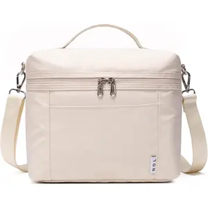 Lunch Bags for Women Cooler Bag Lightweight Nylon Waterproof Lunch Box For Work Medium, Cream